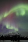 Aurora boreal sobre el desierto de Carcross - foto de stock