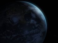 Shadowed Earth planet — стоковое фото