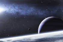 Nebulosa brillante y planetas - foto de stock