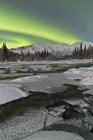 Aurora borealis over Annie lake — Stock Photo