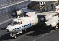 Afghanistan - September 19, 2010: E-2C Hawkeye assigned to VAW-126 Seahawks ready aboard USS Harry S. Truman for mission in support of Operation Enduring Freedom — Stock Photo