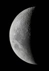 Waxing crescent moon in high resolution on black background — Stock Photo