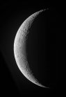 Waxing crescent moon in high resolution on black background — Stock Photo