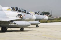 Turkey, Konya - June 19, 2014: Pair of Qatar Emiri Air Force Mirage 2000-5EDA/5DDA attending international Exercise Anatolian Eagle 2014-2 — Stock Photo
