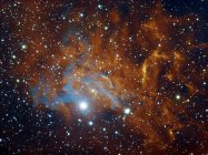 Flaming Star Nebula IC 405 in Auriga in high resolution — Stock Photo