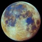 Colored moon in true colors in high resolution — Stock Photo