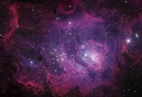 Туманность Мессье-8 в истинных цветах с высоким разрешением — стоковое фото