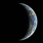 Earth-like planet alone in space on black background — Stock Photo