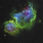IC 1848 душі туманність у співставлення кольорів палітри Хаббла — стокове фото
