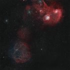 Vue de la nébuleuse Simeis 147 Flaming Star en haute résolution — Photo de stock