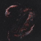 Туманність вуаль, показ у туманність вуаль, Nebula вуаль Західної та Пікерінг, трикутні тоненька — стокове фото