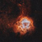 NGC 2237 Rosette Nebula with open cluster NGC 2244 in high resolution — Stock Photo