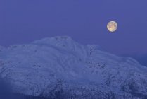 Coucher de lune à l'aube, New Aiyansh, Colombie-Britannique, Canada — Photo de stock