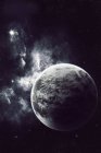 Planeta ventoso con atmósfera en el espacio exterior - foto de stock