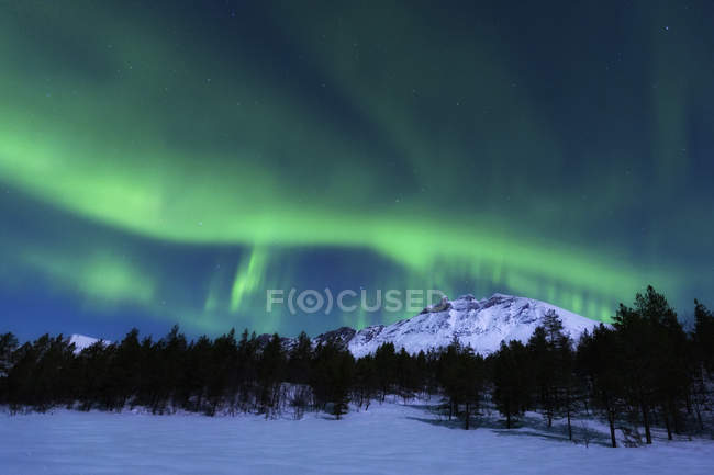 Aurora Borealis sobre Nova Mountain Wilderness — Fotografia de Stock