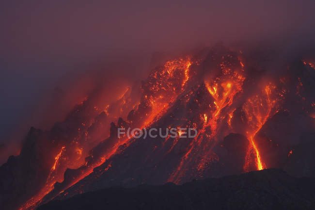 Éruption des collines Soufrière — Photo de stock