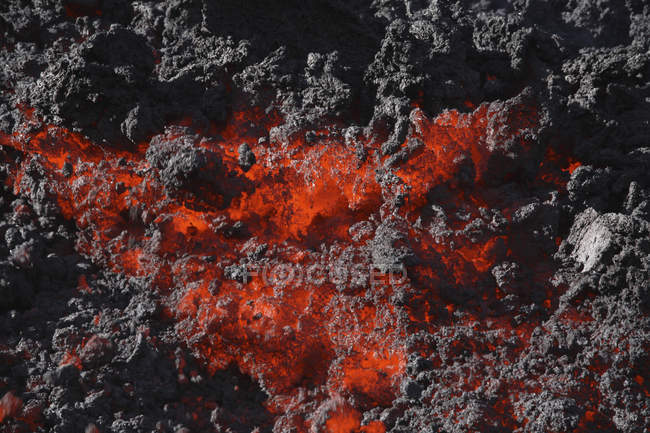 Caudal de lava del volcán Pacaya - foto de stock