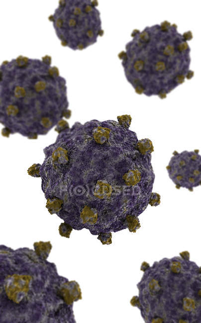 Conceptual image of coxsackievirus cells — Stock Photo