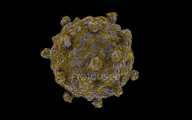 Conceptual image of coxsackievirus cell — Stock Photo