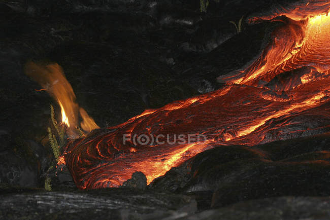 Поток лавы Килауэа Пахоэхо — стоковое фото