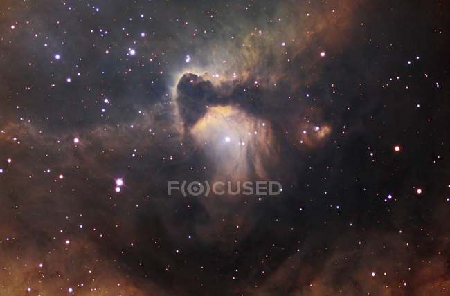 Gas formations of IC1848 nebula region — Stock Photo