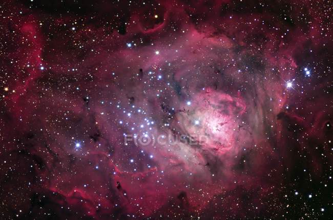 Туманність Лагуна в сузір'ї Стрільця — стокове фото