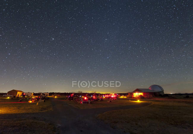 Star party of astronomers in Crowell — Stock Photo