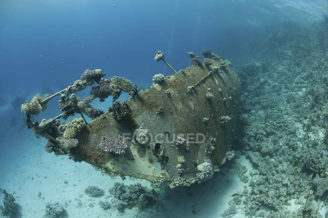 Wreck of sailing boat on a coral reef, Red Sea, Egypt — Stock Photo