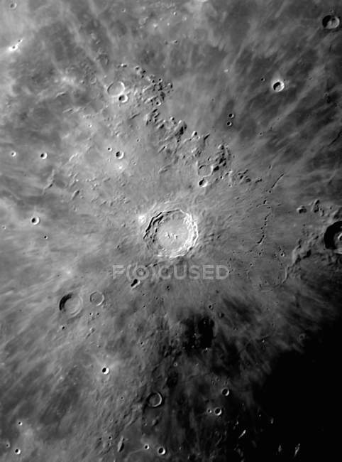 Lunar Crater Copernicus surrounded by impact residue in high resolution — Stock Photo