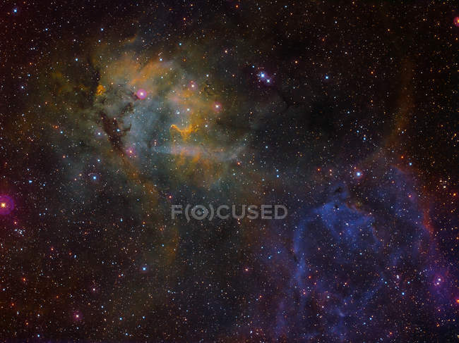 Sharpless 2-132 emission nebula in true colors in high resolution — Stock Photo