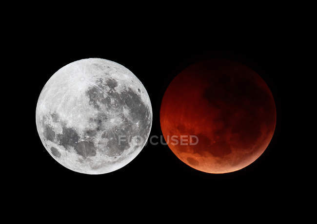 Luna durante la fase di totalità prima dell'eclissi — Foto stock