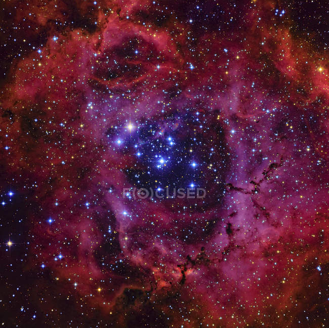 Nebulosa de Roseta em cores verdadeiras em alta resolução — Fotografia de Stock