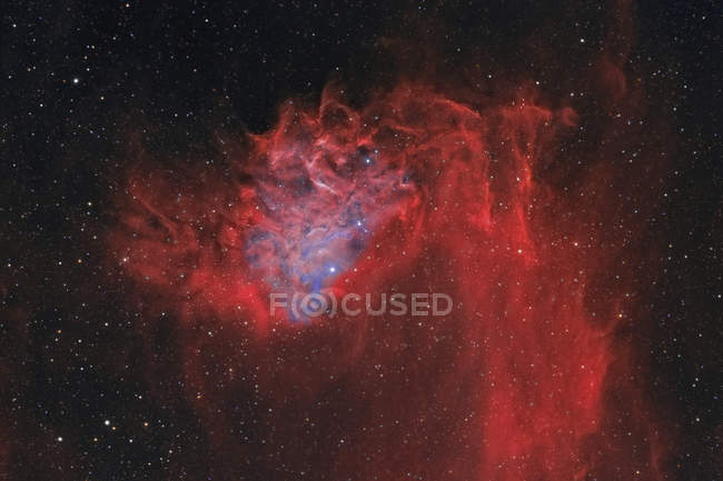 Flaming Star IC 405 в истинных цветах в высоком разрешении — стоковое фото