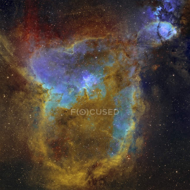 IC 1805 Nebulosa do coração em cores verdadeiras em alta resolução — Fotografia de Stock