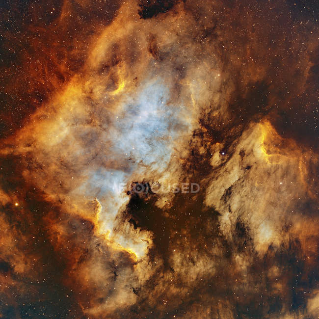 Nebulosa NGC 7000 Norteamérica y Nebulosa Pelican IC 5070 en alta resolución - foto de stock