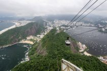 Вид с канатной дороги Sugar Loaf на городской пейзаж, Рио-де-Жанейро, Бразилия — стоковое фото