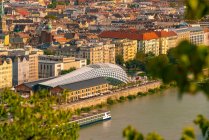 New budapest gallery whale shaped seen from Buda castle — Stock Photo