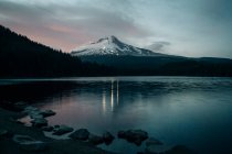 Trillium Lake і Mt. Вночі в Орегоні. — стокове фото