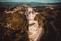 Alcazar of Segovia and Cathedral from aerial view — Stock Photo