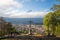 Hill of the Cross, and volcano Agua, Guatemala. — Stock Photo