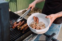 Quick BBQ out on the porch. — Stock Photo