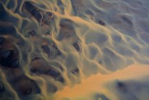 Aerial view of braided orange rivers in southern Iceland — Stock Photo