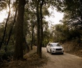 Car driving through forest, California, USA — Stock Photo