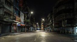 Empty street in Bangkok during the Covid 19 pandemic — Stock Photo