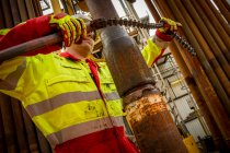 Trabajador de plataforma petrolera de Stavanger Noruega - foto de stock