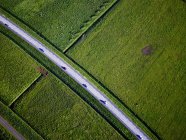 Aerial view of th road in countryside, iceland — Stock Photo