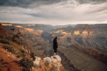 Man observe the sunset over grand canyon — Stock Photo