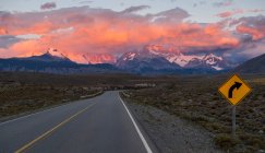 Amérique du Sud, Patagonie. panneau routier — Photo de stock