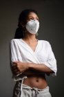 Young woman with a face mask — Stock Photo