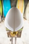 Surfboard Shaper refining a new design — Stock Photo